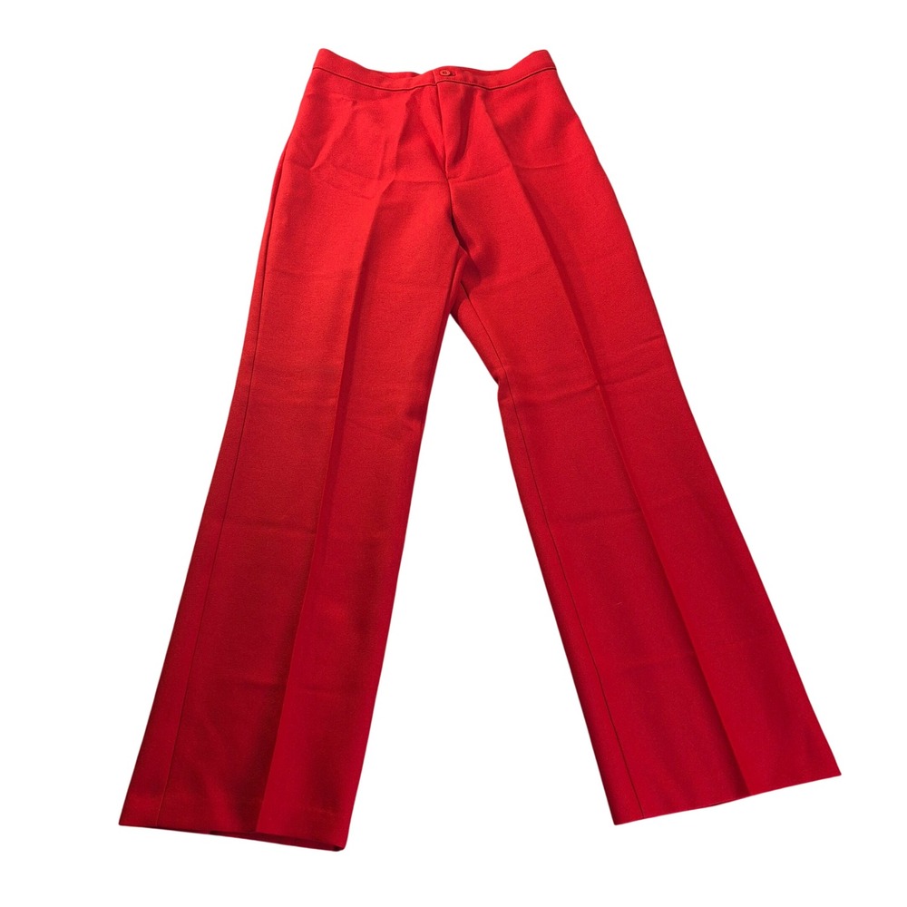 Body Bend Vintage Stretch Gabardine Pants Womens 14 Petite Plus Size Red Retro
